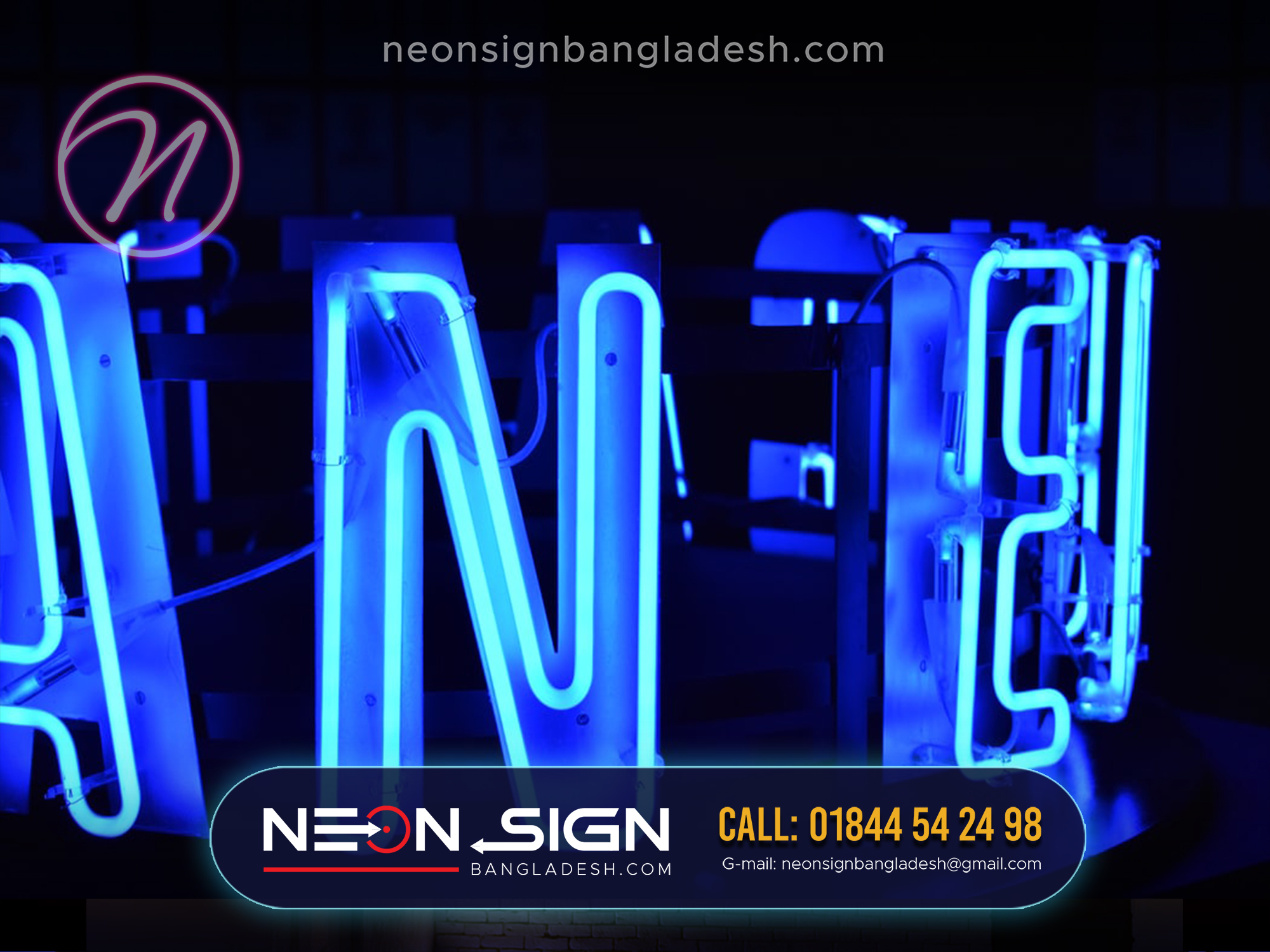 neon letter signage in Bangladesh, neon sign price bd