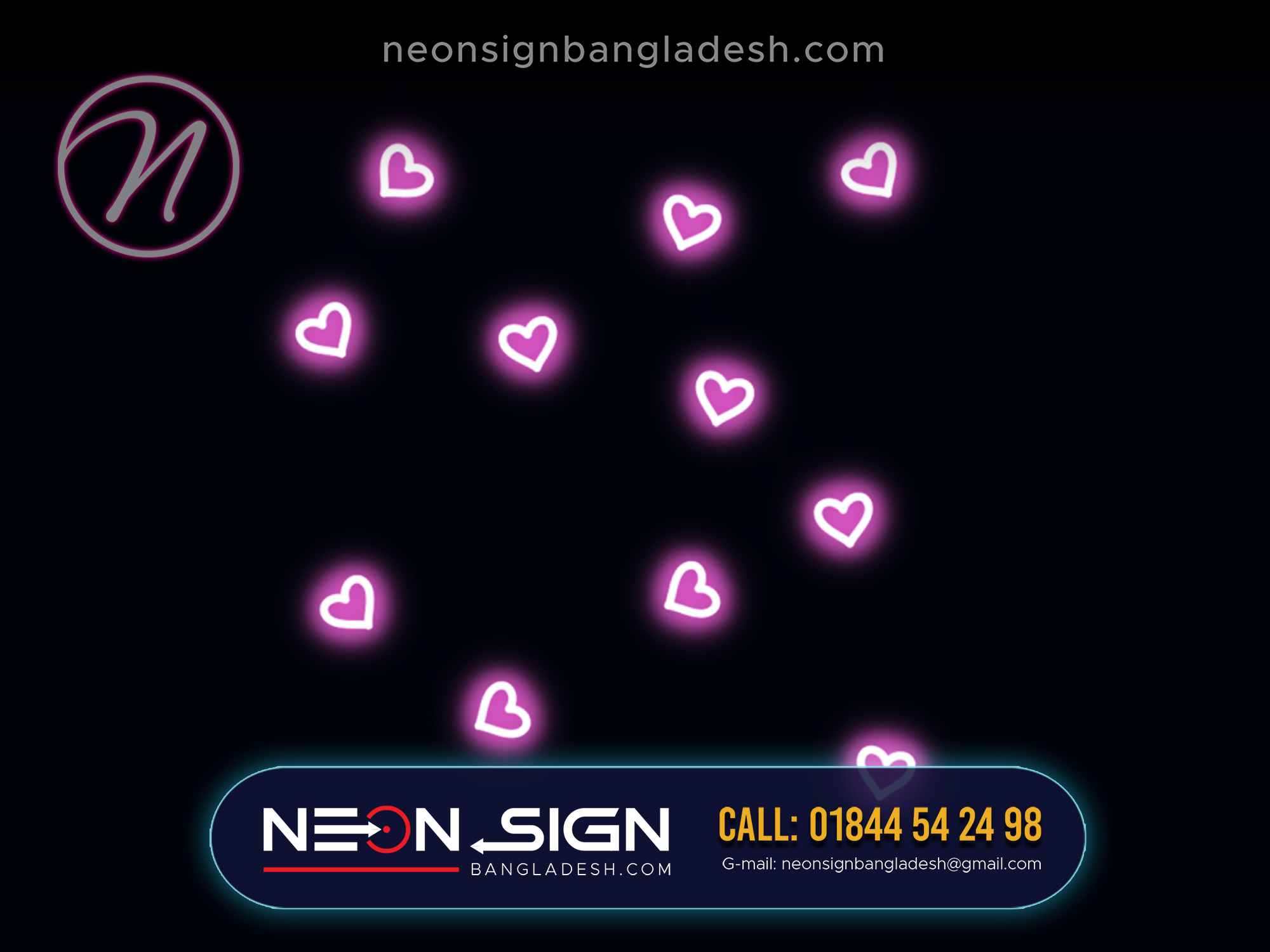 neon letter signage in Bangladesh, neon sign price bd
