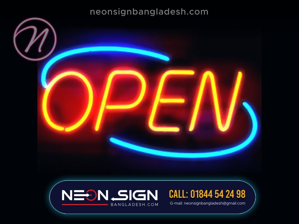 neon letter signage in Bangladesh, neon sign price bd