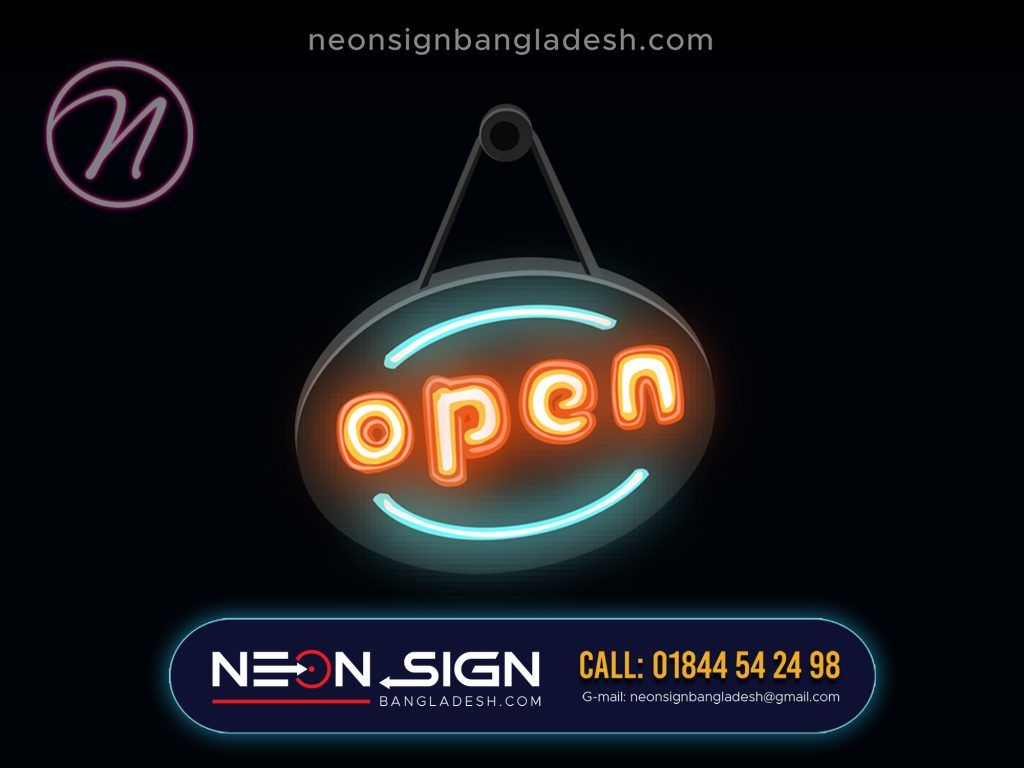 neon letter signage in Bangladesh, neon sign price bd, Elevate Your Business with Neon Open Signs
