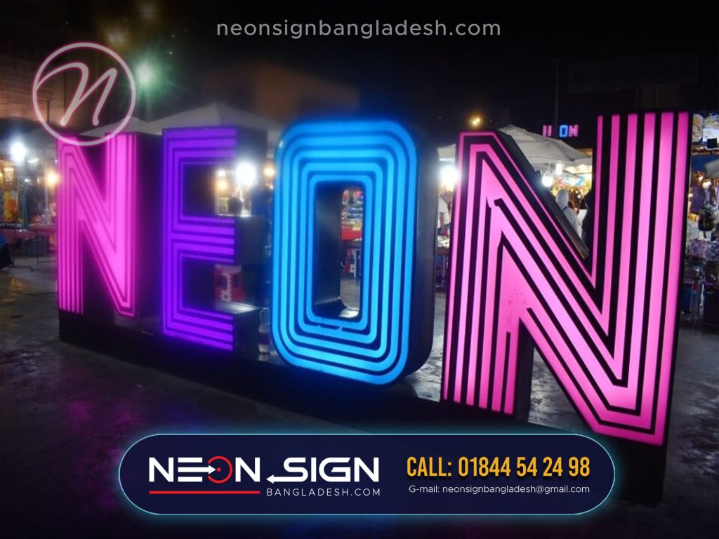 Fair Stall Making With Neon Sign