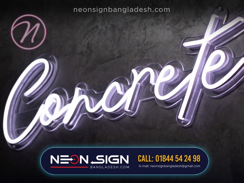 white color neon sign making by neon sign bangladesh