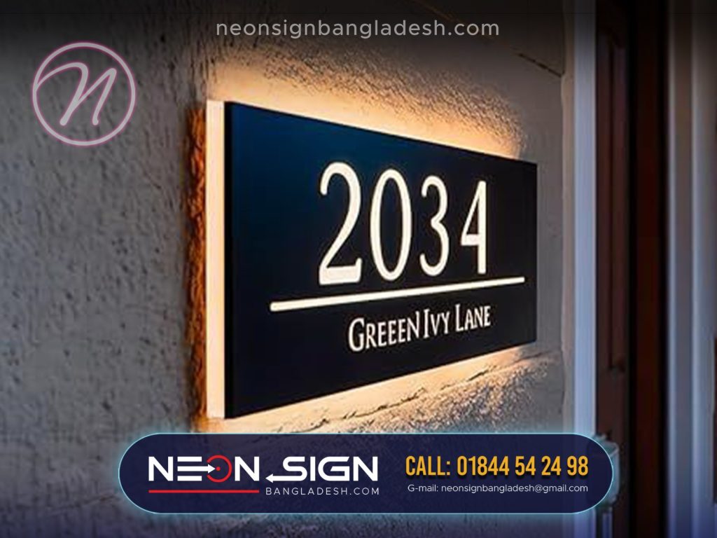 Neon Nameplate for House